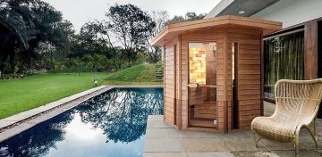 Exteriérová sauna stavba sauny