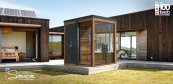 Stavba exteriérovej sauny -moderný sauna dom