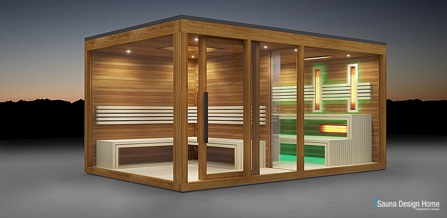 Exteriérový saunový dom s oddychovou miestnosťou