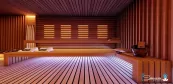 Panoramatická sauna dom exteriéru Panoramatická sauna dom exteriéru