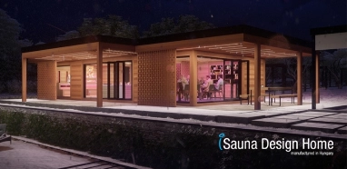 sauna domček na mier z masívného dreva