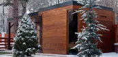 Moderný fínsky és infra sauna domček v jednom Moderný fínsky és infra sauna domček v jednom