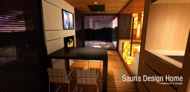 Exteriérová sauna relax terasou