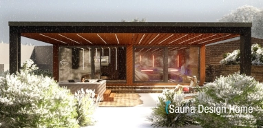 exteriérový sauna domček