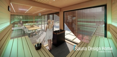 fínska sauna s parou