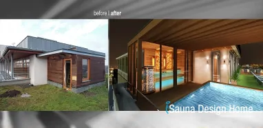 Kombinovaná sauna s prístreškom Kombinovaná sauna s prístreškom