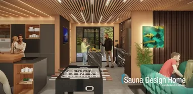 sauna domček srelax miestnosťou sauna domček srelax miestnosťou
