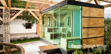 Kombinovaný sauna domček v modernom štýle