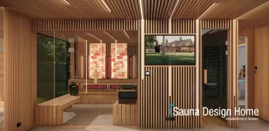 sauna, himalayská soľná stena sauna, himalayská soľná stena