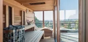 Moderná presklená sauna Moderná presklená sauna
