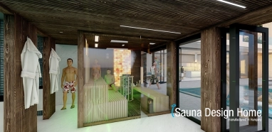Exteriérový sauna dom