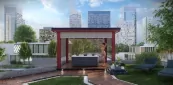 Pergola s náladovým LED osvetlením v červenej farbe Pergola s náladovým LED osvetlením v červenej farbe