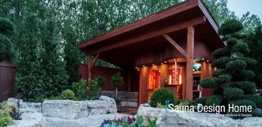 Sauna domček s prístreškom Sauna domček s prístreškom