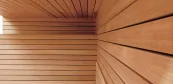 Drevený obklad sauny v minimalistickom štýle Drevený obklad sauny v minimalistickom štýle