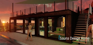 sauna dom so slnečnou  terasou
