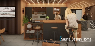 sauna s barovým pultom