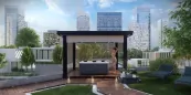 Pergola s vonkajším obkladom z masívneho dreva s náladovým LED osvetlením Pergola s vonkajším obkladom z masívneho dreva s náladovým LED osvetlením