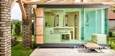 Kombinovaná exteriérová sauna so sprchou Kombinovaná exteriérová sauna so sprchou