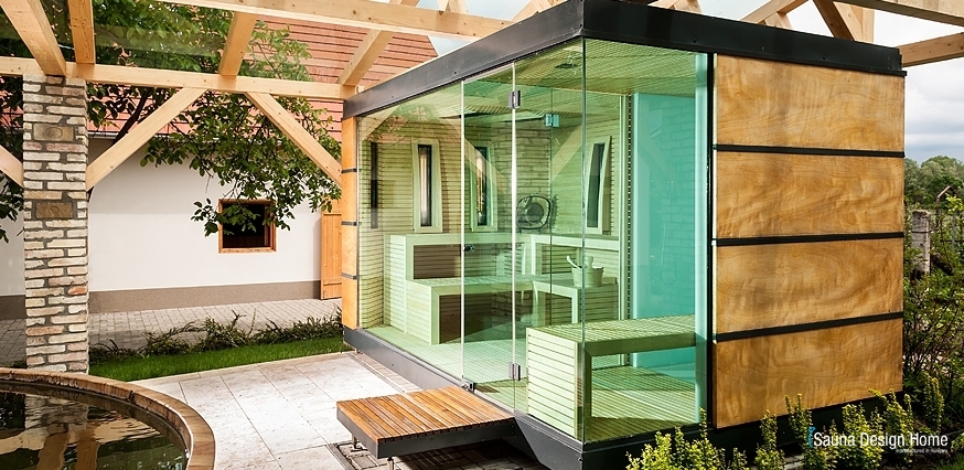 Kombinovaný sauna domček v modernom štýle