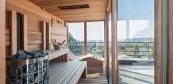 Moderná presklená sauna