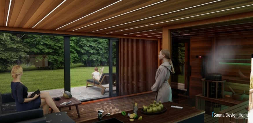 sauna dom s tieňovacím systémom