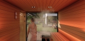 stavba exteriérového sauna domu
