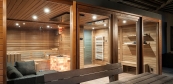 Wellness  saunový dom s panoramatickým sklom